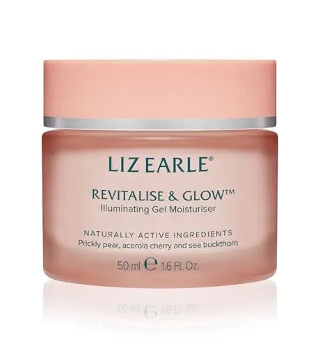Liz Earle Revitalize & Glow Illuminating Gel Moisturizer - Brightening Vitamin C Face Cream & Pore Minimizer - Enriched with Acerola Cherry to Gently Exfoliate Skin and Boost Hydration (50ml) Avelisse