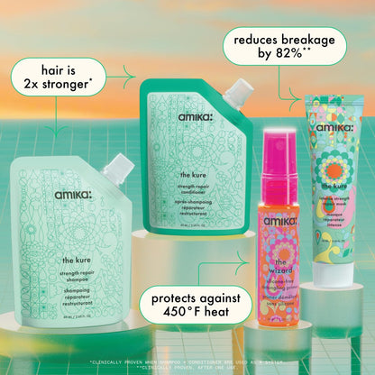Amika Rescue Team Hair Routine Trial Set - Signature Shampoo & Conditioner, 7 Fl Oz Avelisse