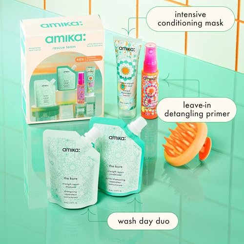 Amika Rescue Team Hair Routine Trial Set - Signature Shampoo & Conditioner, 7 Fl Oz Avelisse