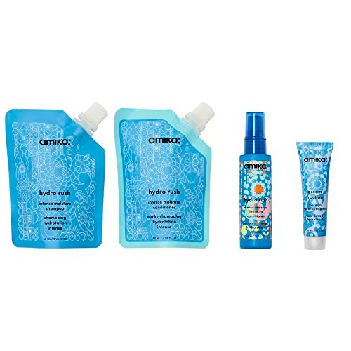 Amika Hydro Dream Hair Routine Trial Set - Hydrating Shampoo & Conditioner for Dry Hair Avelisse