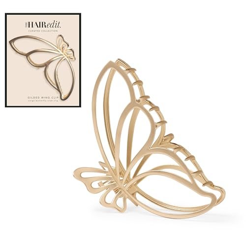The Hair Edit Gilded Wing Clip – Large Chic Gold Metal Hair Clip for Women, Hair Accessory for Styling & Everyday Wear, Clip For Medium, Thick or Curly Hair, Ideal Gift For Women, Perfect for Updos Avelisse