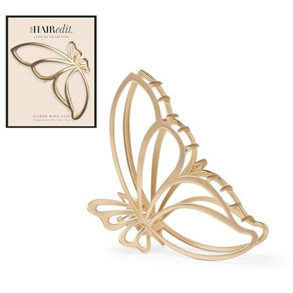 The Hair Edit Gilded Wing Clip – Large Chic Gold Metal Hair Clip for Women, Hair Accessory for Styling & Everyday Wear, Clip For Medium, Thick or Curly Hair, Ideal Gift For Women, Perfect for Updos Avelisse