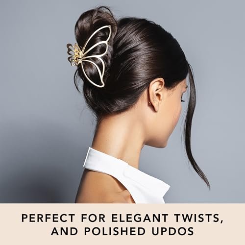 The Hair Edit Gilded Wing Clip – Large Chic Gold Metal Hair Clip for Women, Hair Accessory for Styling & Everyday Wear, Clip For Medium, Thick or Curly Hair, Ideal Gift For Women, Perfect for Updos Avelisse