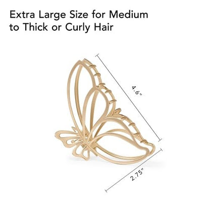 The Hair Edit Gilded Wing Clip – Large Chic Gold Metal Hair Clip for Women, Hair Accessory for Styling & Everyday Wear, Clip For Medium, Thick or Curly Hair, Ideal Gift For Women, Perfect for Updos Avelisse