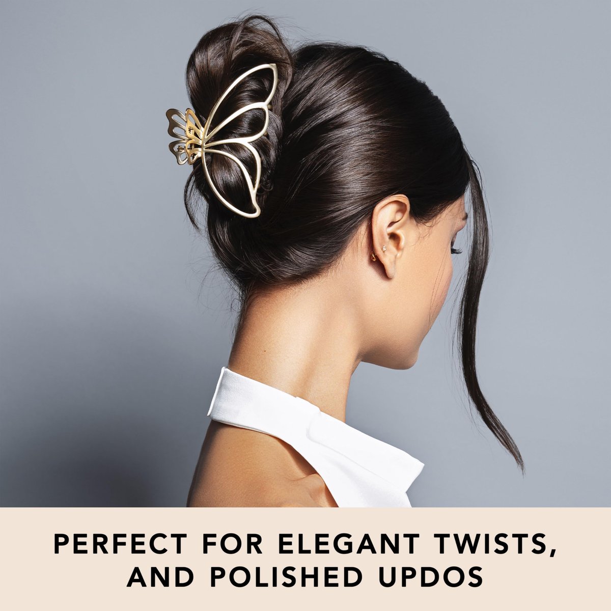 The Hair Edit Gilded Wing Clip – Large Chic Gold Metal Hair Clip for Women, Hair Accessory for Styling & Everyday Wear, Clip For Medium, Thick or Curly Hair, Ideal Gift For Women, Perfect for Updos Avelisse