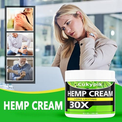 JUYIHEAL Hemp Cream 8.5oz – Natural Soothing Topical Cream with Arnica, MSM, Turmeric, Menthol & Aloe Vera Avelisse