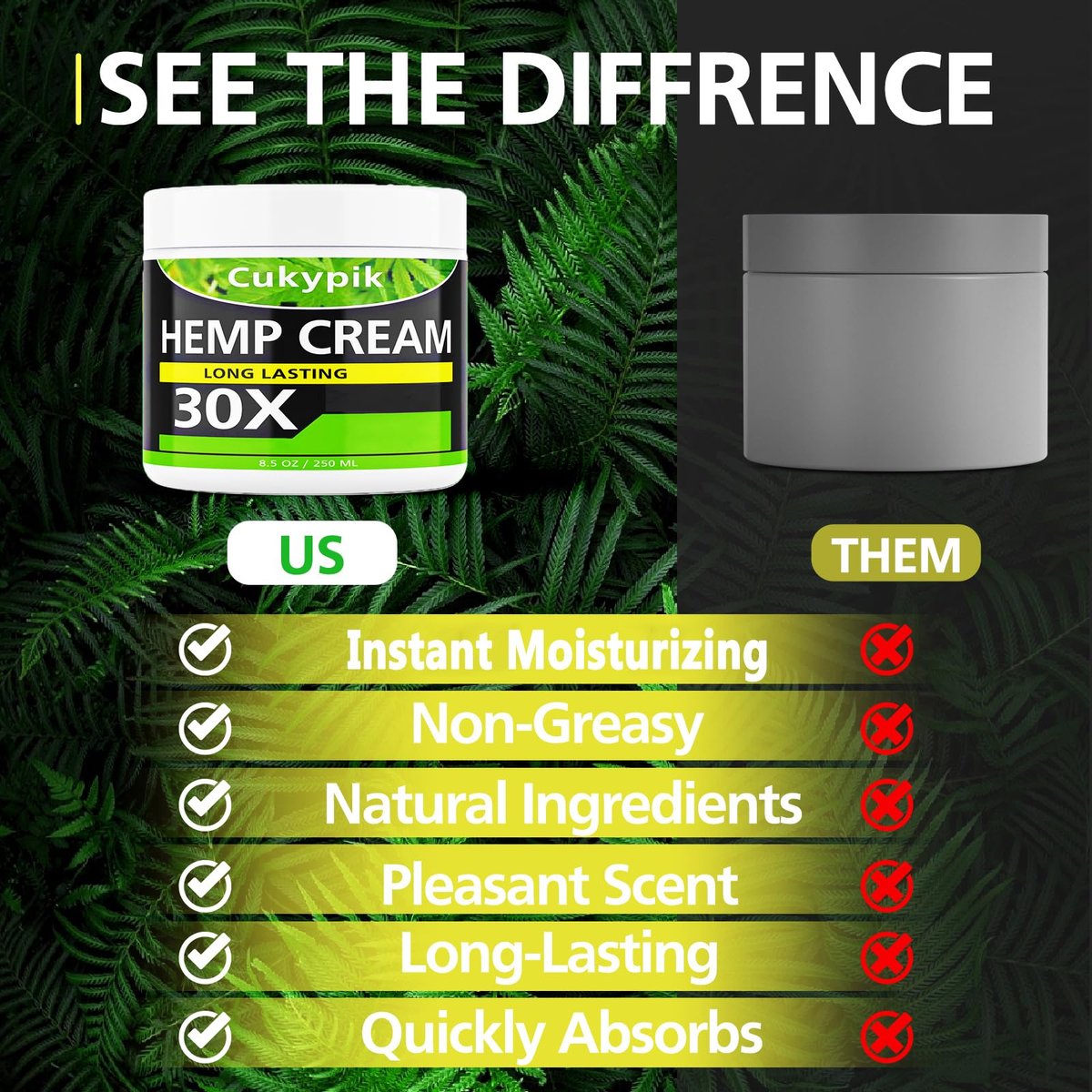 JUYIHEAL Hemp Cream 8.5oz – Natural Soothing Topical Cream with Arnica, MSM, Turmeric, Menthol & Aloe Vera Avelisse