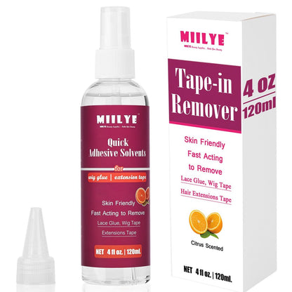MIILYE Tape in Extension Remover Spray 4OZ/120ml - Fast & Gentle Hair Extension Tape Remover, Lace Wig Glue Remover, No Greasy, Easy Clean