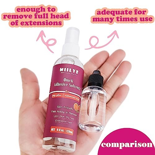 MIILYE Tape in Extension Remover Spray 4OZ/120ml - Fast & Gentle Hair Extension Tape Remover, Lace Wig Glue Remover, No Greasy, Easy Clean - görsel 8