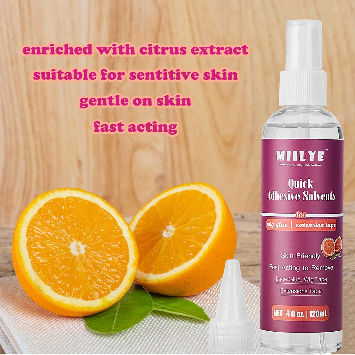 MIILYE Tape in Extension Remover Spray 4OZ/120ml - Fast & Gentle Hair Extension Tape Remover, Lace Wig Glue Remover, No Greasy, Easy Clean - görsel 13