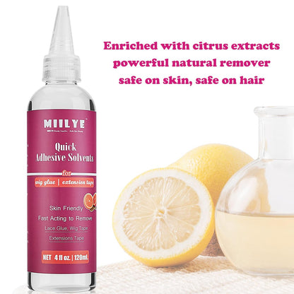 MIILYE Tape in Extension Remover Spray 4OZ/120ml - Fast & Gentle Hair Extension Tape Remover, Lace Wig Glue Remover, No Greasy, Easy Clean