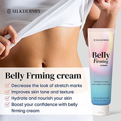 SILKDERMIS B Flat Belly Firming Cream - Skin Tightening & Cellulite Cream for Stomach, Thighs & Butt, Moisturizing Firming Lotion with Powerful Natural Ingredients, 120 ML Avelisse