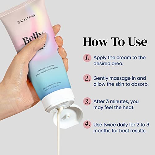 SILKDERMIS B Flat Belly Firming Cream - Skin Tightening & Cellulite Cream for Stomach, Thighs & Butt, Moisturizing Firming Lotion with Powerful Natural Ingredients, 120 ML Avelisse