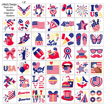 HOWAF 96-Pack 4th of July Temporary Tattoos – Patriotic USA Flag Red White & Blue Tattoos for Independence Day, Labor Day, and Party Favors