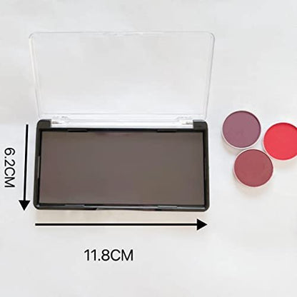 2-Pack Rectangular Mini Magnet Makeup Palette with 10 Metal Stickers - Empty Eyeshadow Blush Storage Case