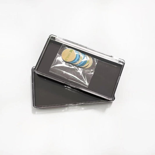 2-Pack Rectangular Mini Magnet Makeup Palette with 10 Metal Stickers - Empty Eyeshadow Blush Storage Case