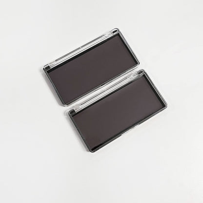2-Pack Rectangular Mini Magnet Makeup Palette with 10 Metal Stickers - Empty Eyeshadow Blush Storage Case
