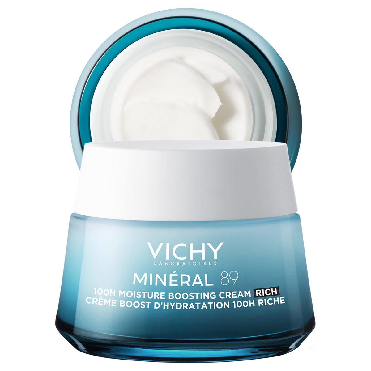 VICHY Mineral 89 Rich Cream, 100H Moisture Boosting Cream, Hydrating Face Moisturizer with Hyaluronic Acid, Niacinamide and Lipids, Daily Face Moisturizer with Rich Texture for Dry Skin Avelisse