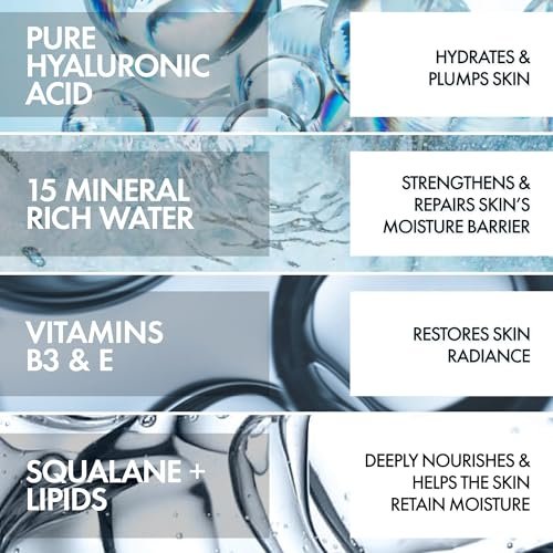 VICHY Mineral 89 Rich Cream, 100H Moisture Boosting Cream, Hydrating Face Moisturizer with Hyaluronic Acid, Niacinamide and Lipids, Daily Face Moisturizer with Rich Texture for Dry Skin Avelisse