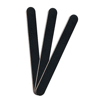 3 Pack Professional Emery Boards - 100/180 Grit Nail File for Acrylic and Natural Nails, Reusable, Black