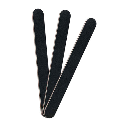 3 Pack Professional Emery Boards - 100/180 Grit Nail File for Acrylic and Natural Nails, Reusable, Black