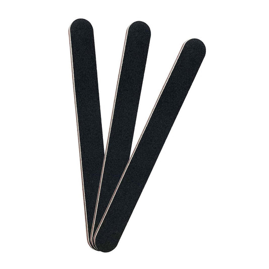 3 Pack Professional Emery Boards - 100/180 Grit Nail File for Acrylic and Natural Nails, Reusable, Black