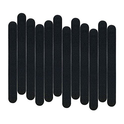 12 Pack Professional Emery Boards - 100/180 Grit Nail File Pack for Acrylic and Natural Nails, Black