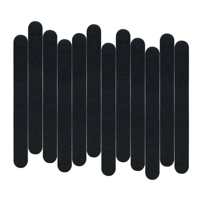 12 Pack Professional Emery Boards - 100/180 Grit Nail File Pack for Acrylic and Natural Nails, Black