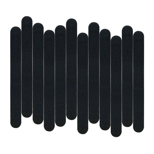 12 Pack Professional Emery Boards - 100/180 Grit Nail File Pack for Acrylic and Natural Nails, Black