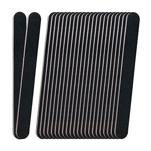 24 Pack Professional Emery Boards - 100/180 Grit Nail File Pack for Acrylic and Natural Nails, Black - görsel 2