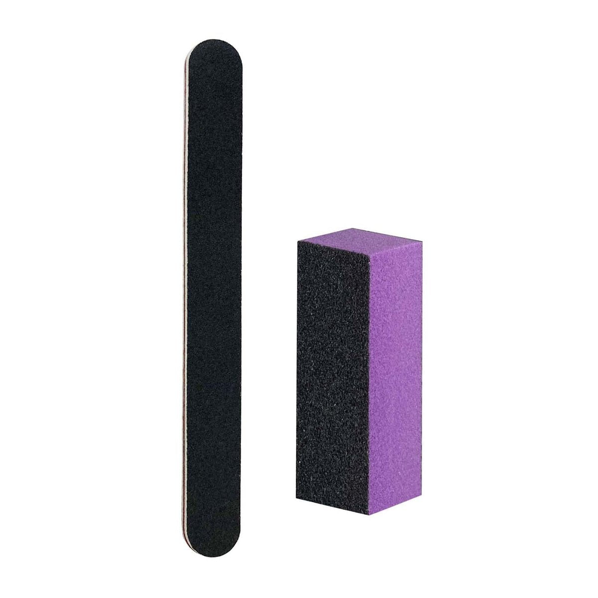 Professional Nail File and Buffer Block – 100/180 Grit, Black Manicure Tools Kit for Natural and Acrylic Nails - görsel 1