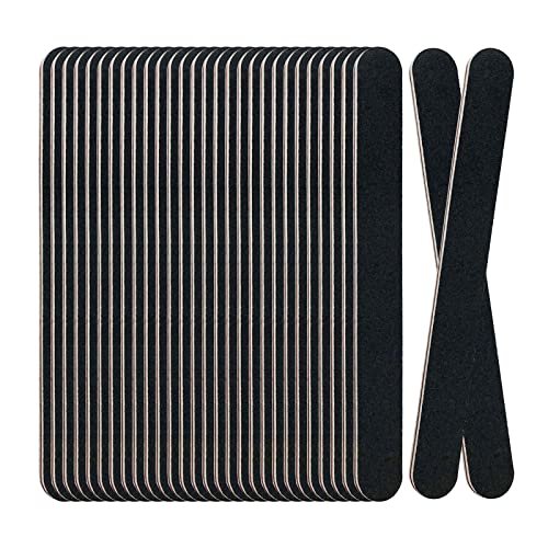 30 Pack Professional Emery Boards - 100/180 Grit Nail File Pack for Acrylic and Natural Nails, Black - görsel 2