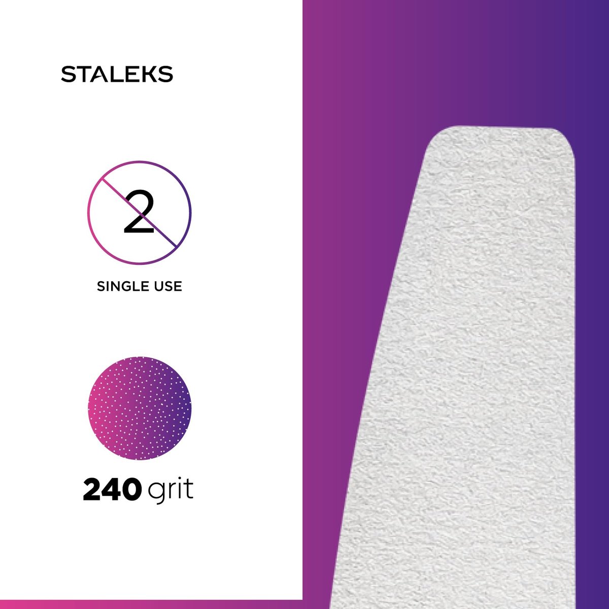STALEKS PRO Expert 40 Disposable White Crescent Abrasives for Nail File Base – 240 Grit, 30 Pcs – Soft Foam Layer Files for Nail Polishing & Prep (162x24mm) - görsel 3