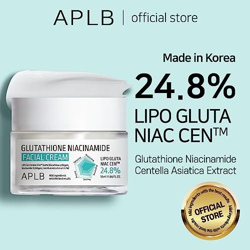 APLB Glutathione Niacinamide Facial Cream - LIPO GLUTA NIAC CEN™ 24.8% - Deep Hydration & Skin Elasticity - Korean Skincare Moisturizer Avelisse