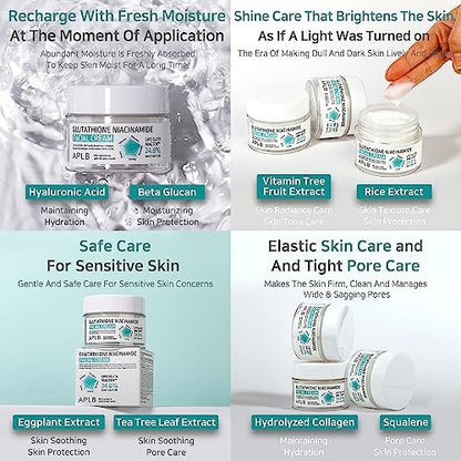 APLB Glutathione Niacinamide Facial Cream - LIPO GLUTA NIAC CEN™ 24.8% - Deep Hydration & Skin Elasticity - Korean Skincare Moisturizer Avelisse