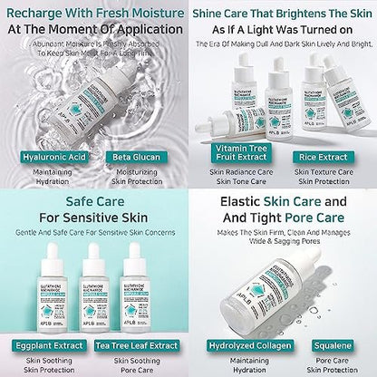 APLB Glutathione Niacinamide Ampoule Serum | LIPO GLUTA NIAC CEN™ 31.3% 1.35 FL.OZ | Korean Skincare for Long-Lasting Moisture, Improved Elasticity & Revitalized Skin Avelisse
