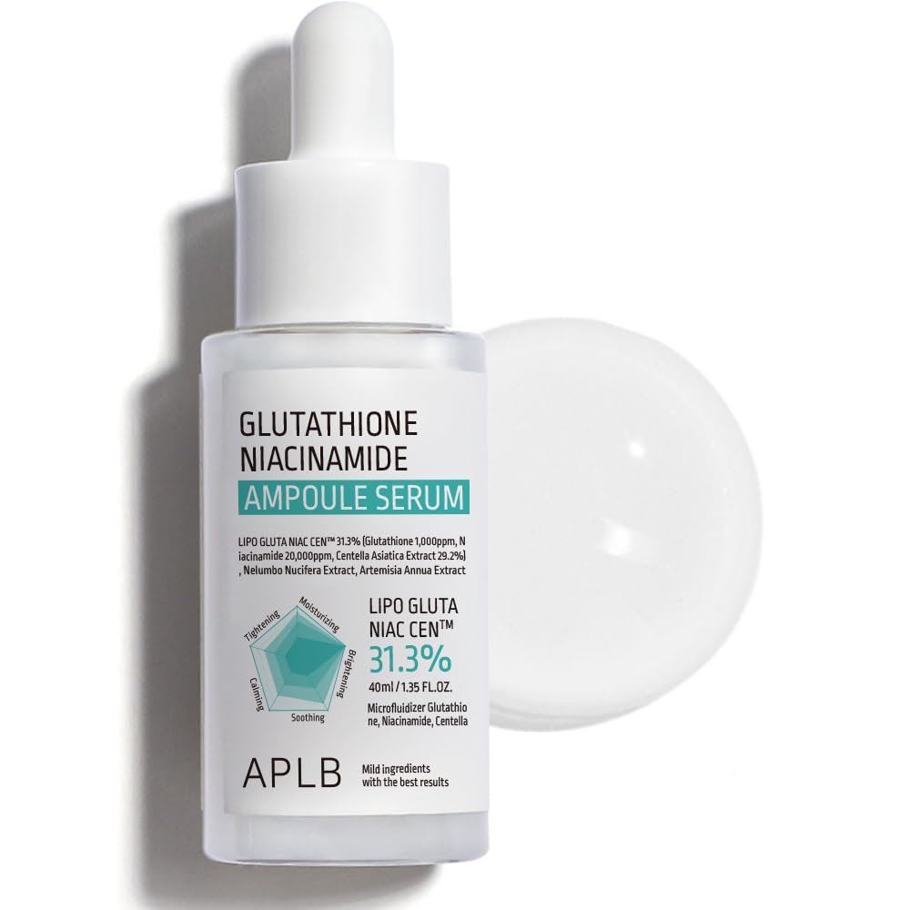 APLB Glutathione Niacinamide Ampoule Serum | LIPO GLUTA NIAC CEN™ 31.3% 1.35 FL.OZ | Korean Skincare for Long-Lasting Moisture, Improved Elasticity & Revitalized Skin Avelisse