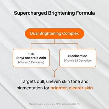 DearKlairs Freshly Juiced Vitamin Charging Serum | Korean Vitamin C Serum with 10% 3-O-Ethyl Ascorbic Acid & Niacinamide | Non-Oily, Sensitive Skin Safe | 1.01 Fl Oz