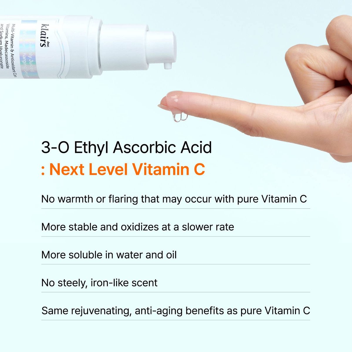 DearKlairs Freshly Juiced Vitamin Charging Serum | Korean Vitamin C Serum with 10% 3-O-Ethyl Ascorbic Acid & Niacinamide | Non-Oily, Sensitive Skin Safe | 1.01 Fl Oz - görsel 10