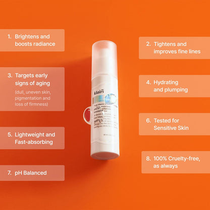 DearKlairs Freshly Juiced Vitamin Charging Serum | Korean Vitamin C Serum with 10% 3-O-Ethyl Ascorbic Acid & Niacinamide | Non-Oily, Sensitive Skin Safe | 1.01 Fl Oz