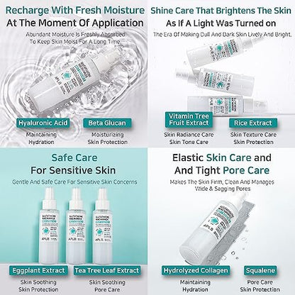 APLB Glutathione Niacinamide Mist Essence | LIPO GLUTA NIAC CEN™ 22.6% 3.55 FL.OZ | Korean Skincare Replenishing Moisture Mist Avelisse