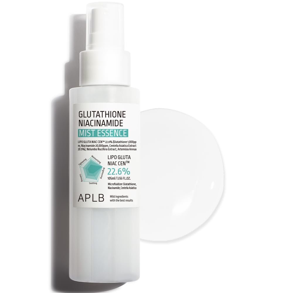 APLB Glutathione Niacinamide Mist Essence | LIPO GLUTA NIAC CEN™ 22.6% 3.55 FL.OZ | Korean Skincare Replenishing Moisture Mist Avelisse