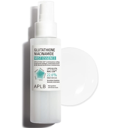 APLB Glutathione Niacinamide Mist Essence | LIPO GLUTA NIAC CEN™ 22.6% 3.55 FL.OZ | Korean Skincare Replenishing Moisture Mist Avelisse