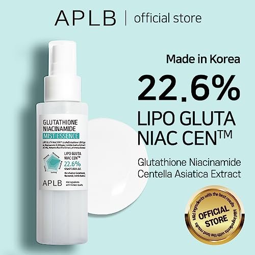 APLB Glutathione Niacinamide Mist Essence | LIPO GLUTA NIAC CEN™ 22.6% 3.55 FL.OZ | Korean Skincare Replenishing Moisture Mist Avelisse