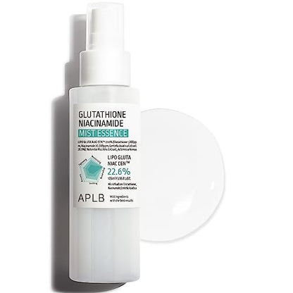 APLB Glutathione Niacinamide Mist Essence | LIPO GLUTA NIAC CEN™ 22.6% 3.55 FL.OZ | Korean Skincare Replenishing Moisture Mist Avelisse
