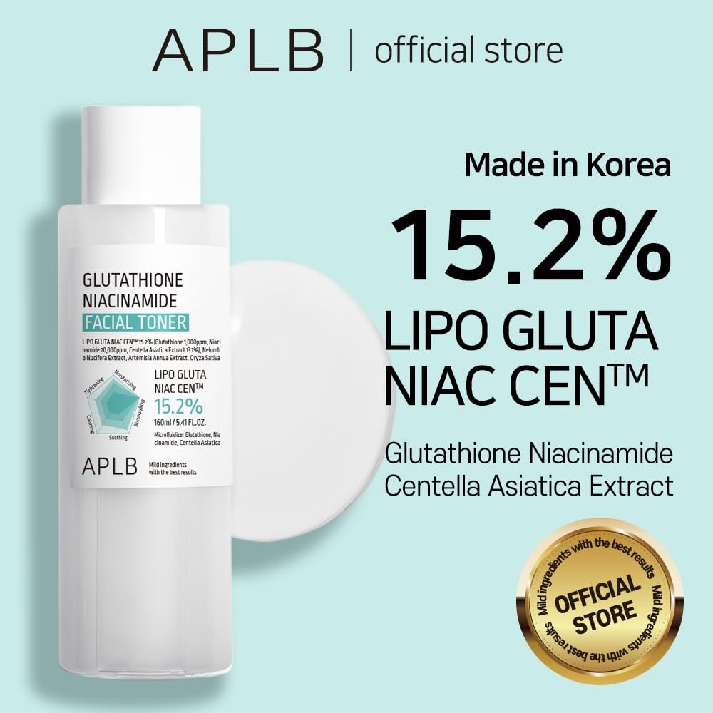 APLB Glutathione Niacinamide Facial Toner | LIPO GLUTA NIAC CEN™ 15.2% - Korean Skincare, Replenishing Moisture, Revitalize Skin Texture (5.41 Fl Oz) Avelisse