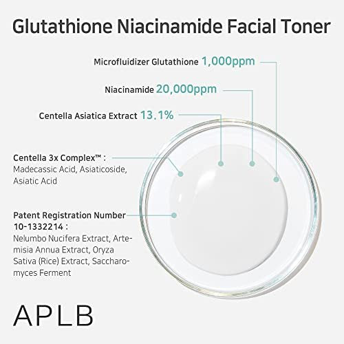 APLB Glutathione Niacinamide Facial Toner | LIPO GLUTA NIAC CEN™ 15.2% - Korean Skincare, Replenishing Moisture, Revitalize Skin Texture (5.41 Fl Oz) Avelisse