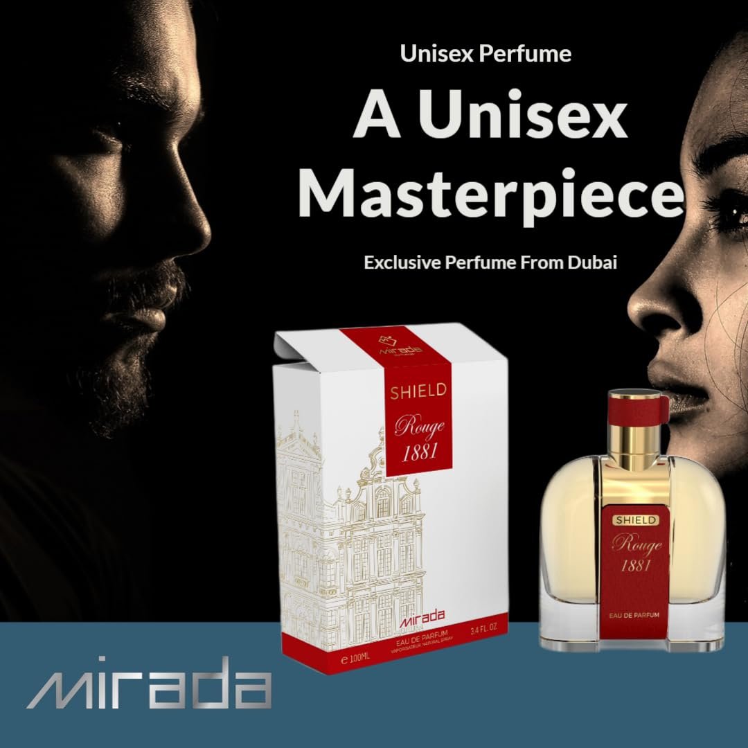 MIRADA Shield Rouge 1881 Eau de Parfum - Unisex 3.4 FL Oz (100ml) with Saffron, Jasmine, Amberwood - görsel 3