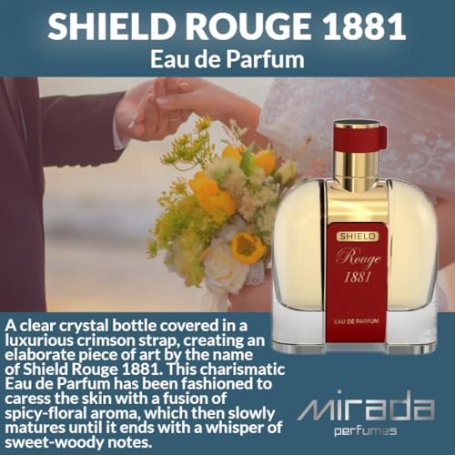 MIRADA Shield Rouge 1881 Eau de Parfum - Unisex 3.4 FL Oz (100ml) with Saffron, Jasmine, Amberwood - görsel 10