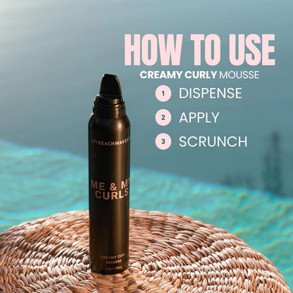 The Beachwaver Co. Me & My Curls Creamy Curl Mousse - Full Size (7 Oz) | Lightweight, Creamy Vegan Mousse for Curls, Coils, and Waves | Defines Natural Texture and Enhances Shine | Bondi Beach Day Avelisse